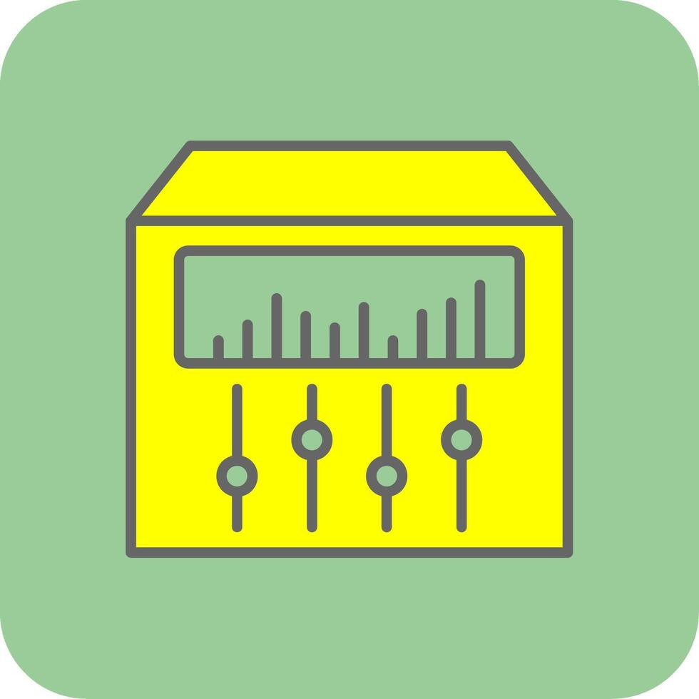 suono miscelatore pieno giallo icona vettore