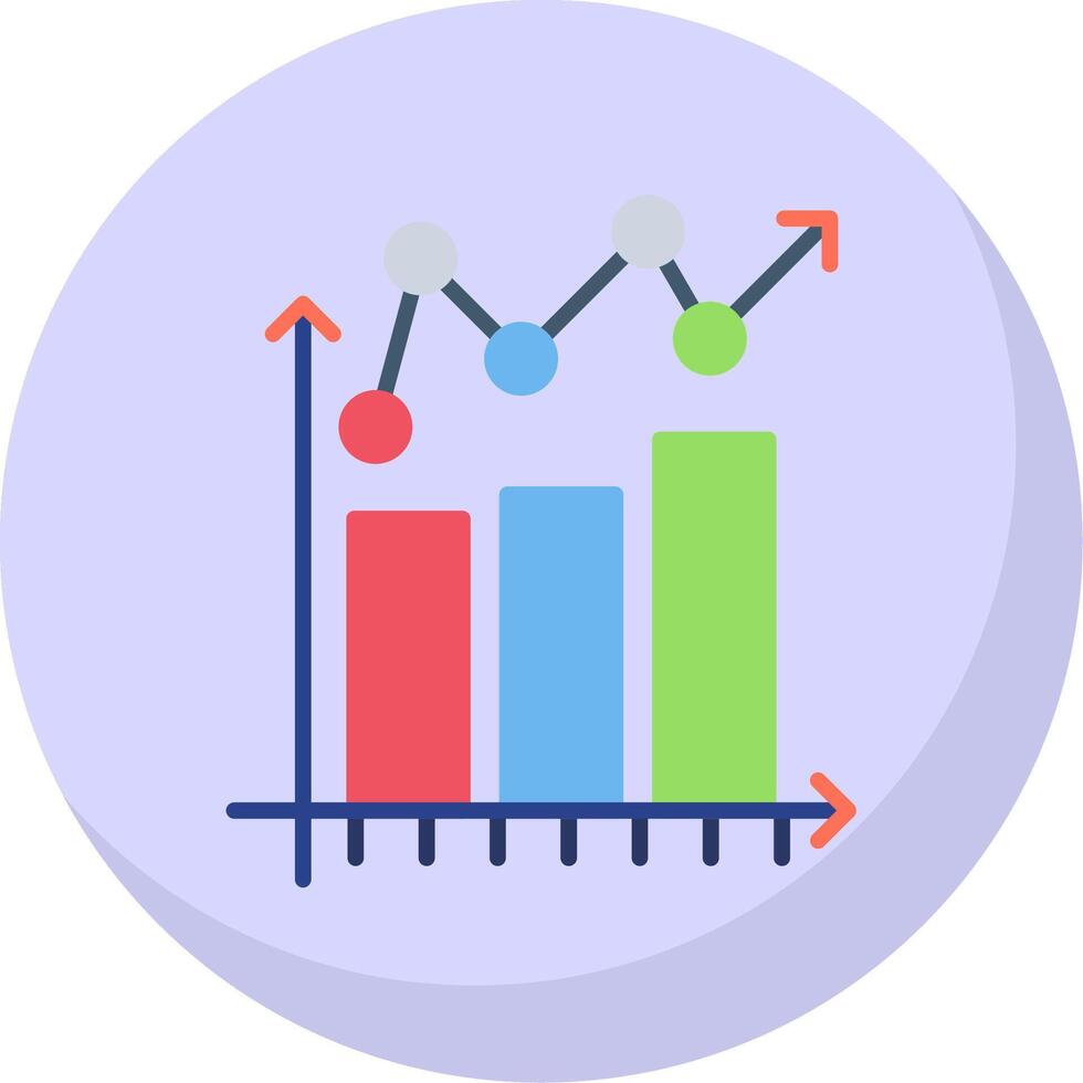 bar grafico piatto bolla icona vettore