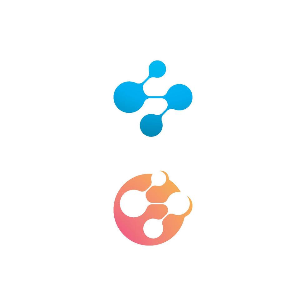 modello dell'icona del logo della molecola per l'identità del marchio scientifico. vettore
