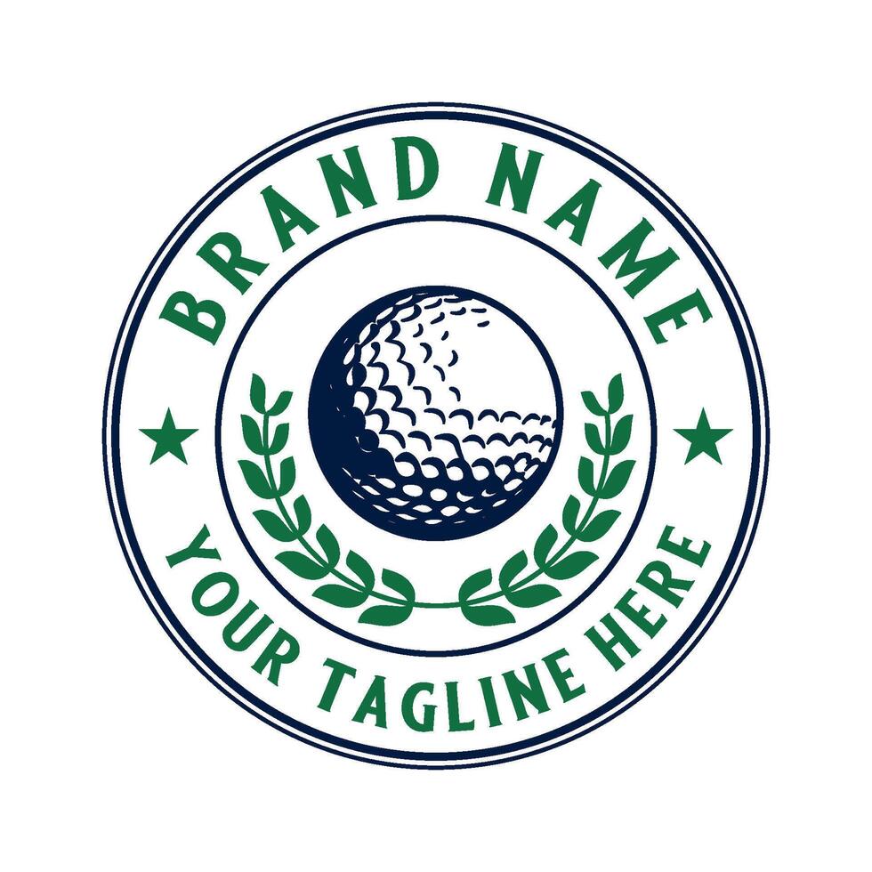 classico golf logo design. sfera, bastone e circolare forma. per golf club. vettore