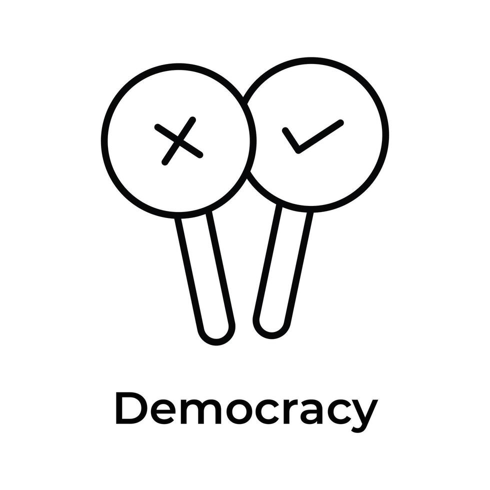 zecca e attraversare cartello su cartelli, icona di democrazia, votazione design vettore