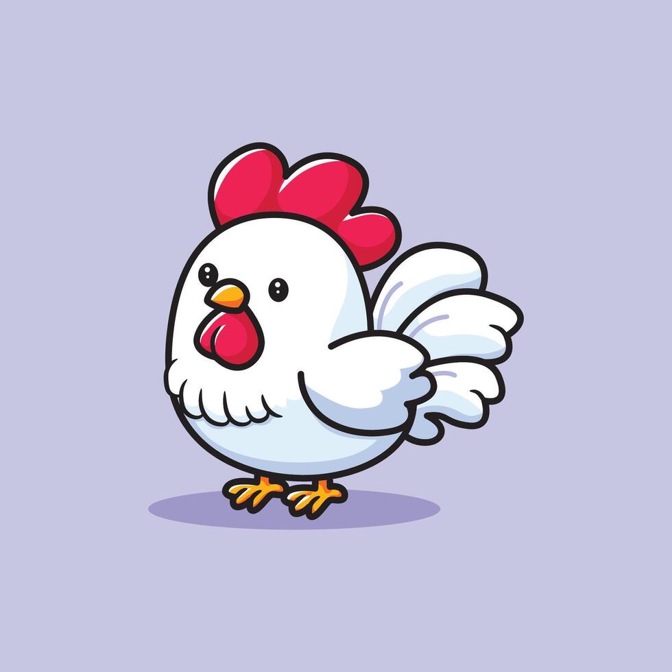 carino illustrazione di pollo, cartone animato pollo vettore