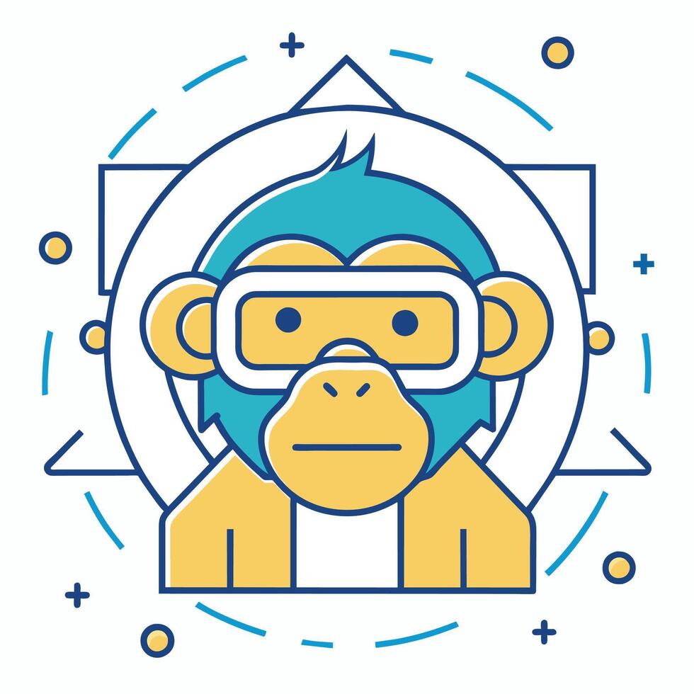 comico stile scimmia schema logo carino scimmia logo vettore