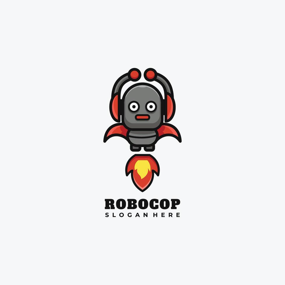 robot portafortuna logo design illustrazione vettore