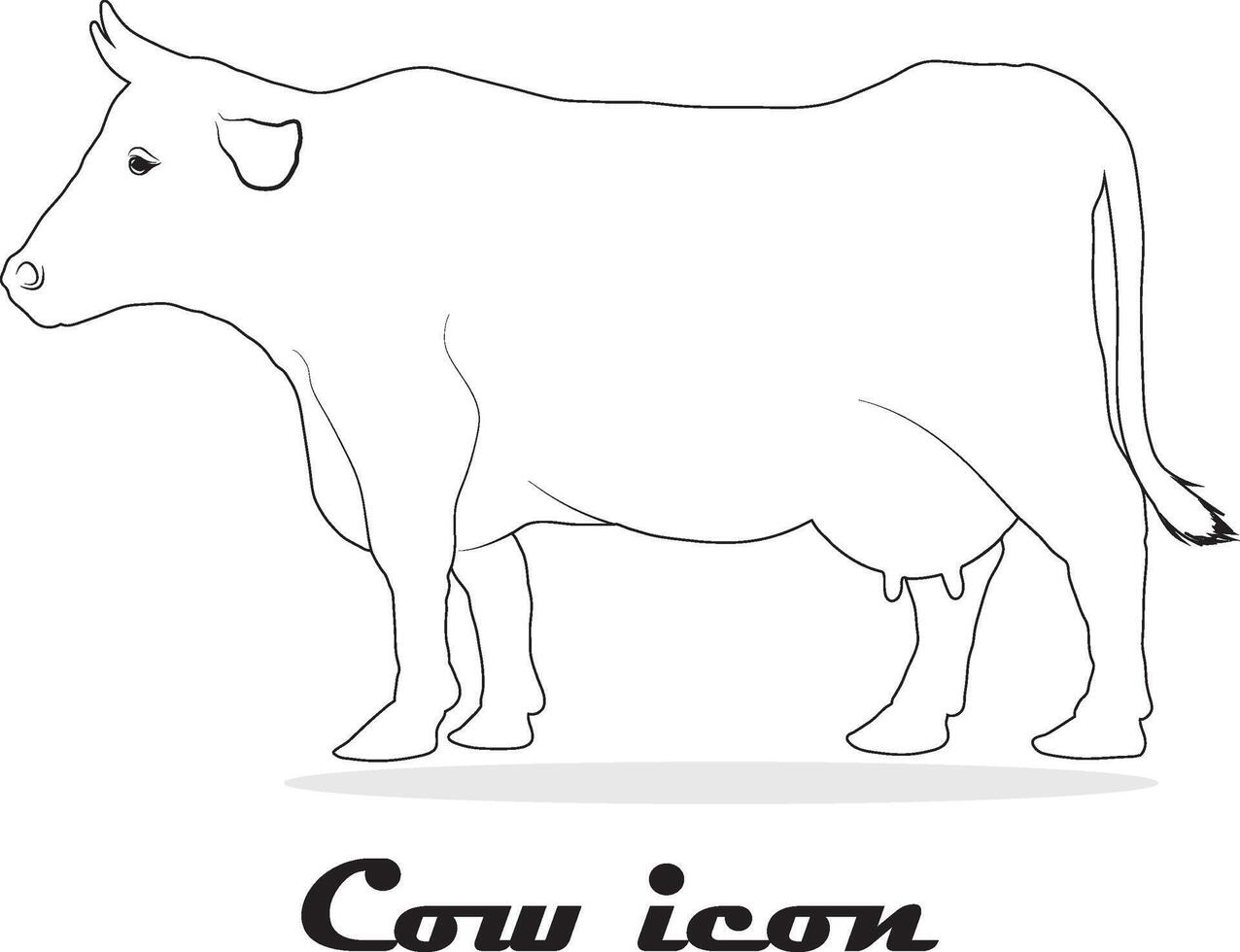 mucca sagome illustrazione per design.nero e bianca mucca vettore