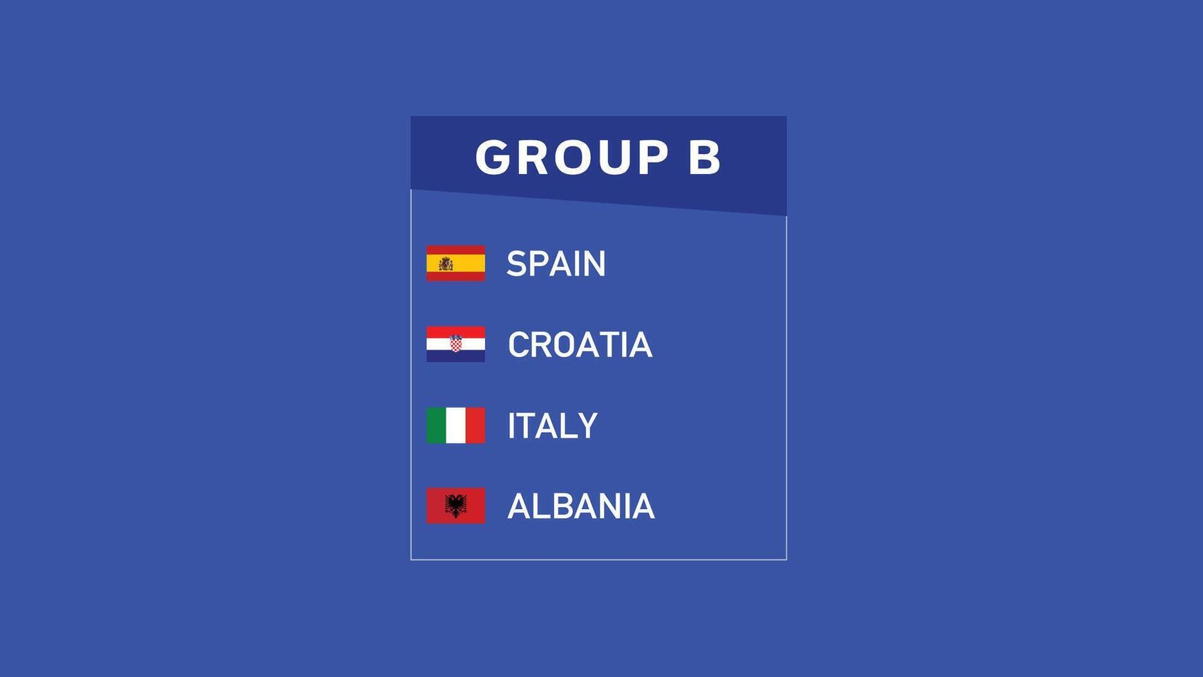 europeo nazioni 2024 gruppo B bandiere astratto design squadre paesi europeo calcio simbolo logo illustrazione vettore