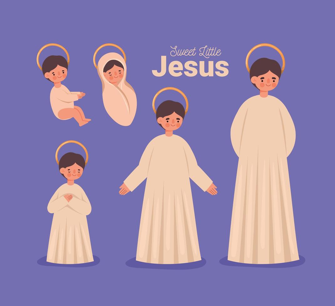 cinque pose di Gesù vettore