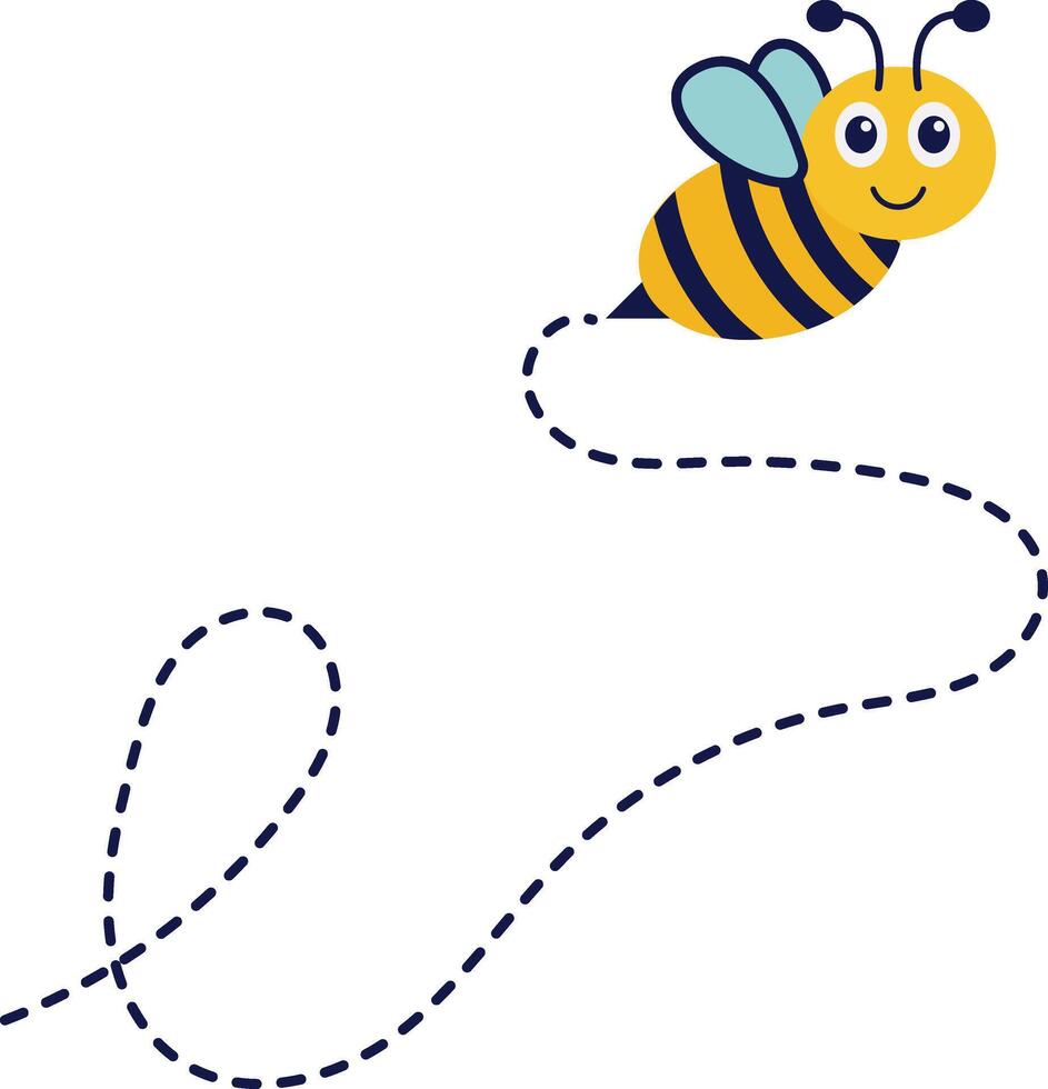 ape volante su tratteggiata percorso. con cartone animato personaggio design. isolato illustrazione. vettore