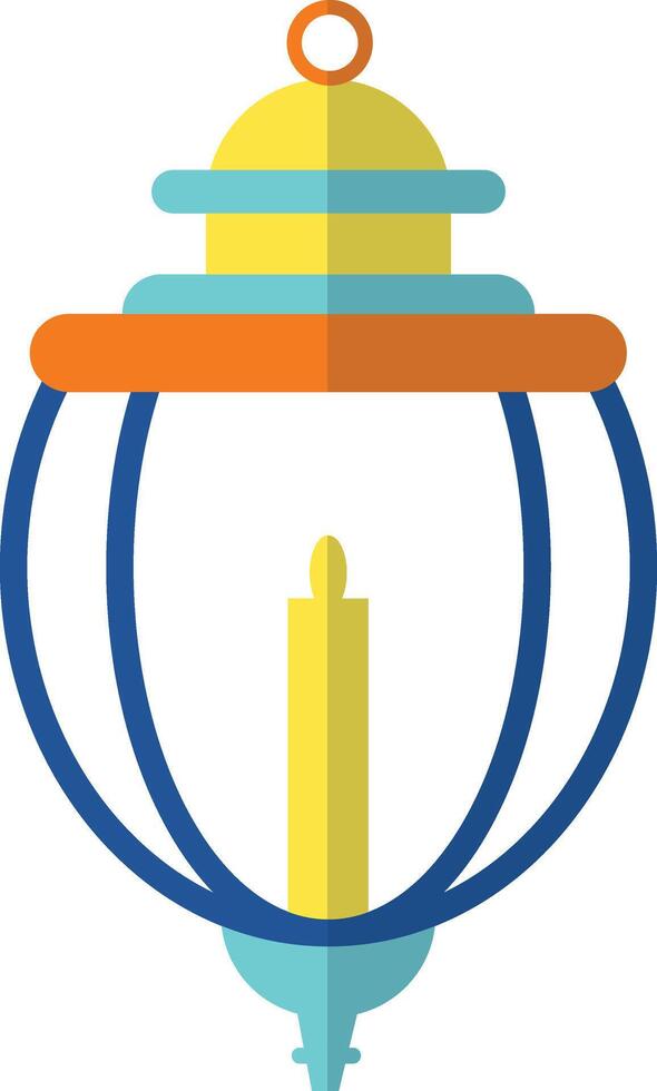 Ramadhan kareem lanterna con piatto cartone animato stile. isolato illustrazione vettore