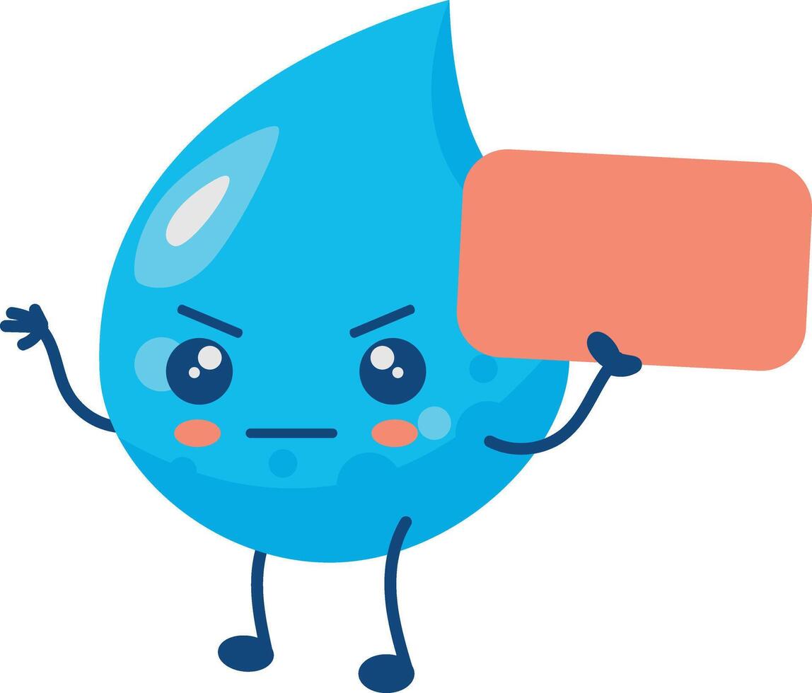 carino acqua far cadere personaggio nel cartone animato design stile. illustrazione su bianca sfondo vettore