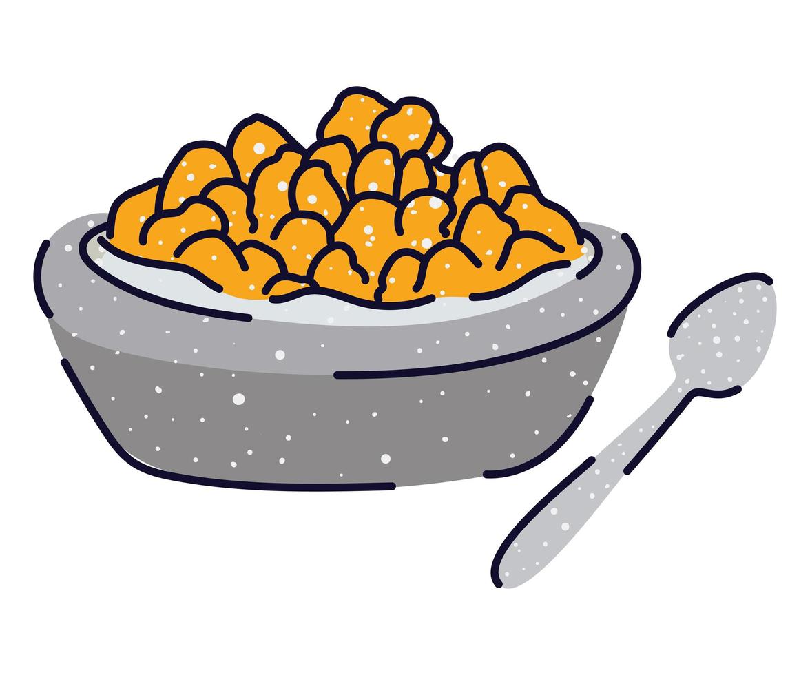 illustrazione di piatto di cereali vettore