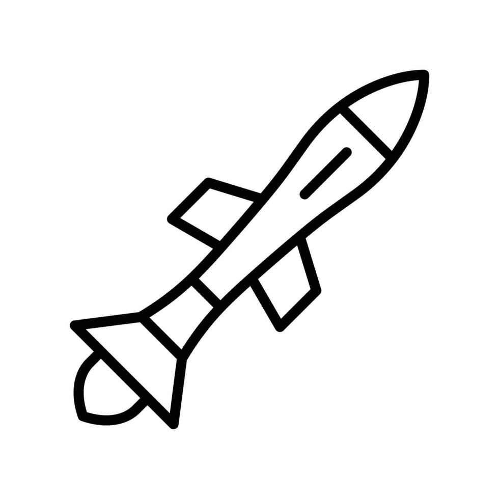missile linea icona design vettore