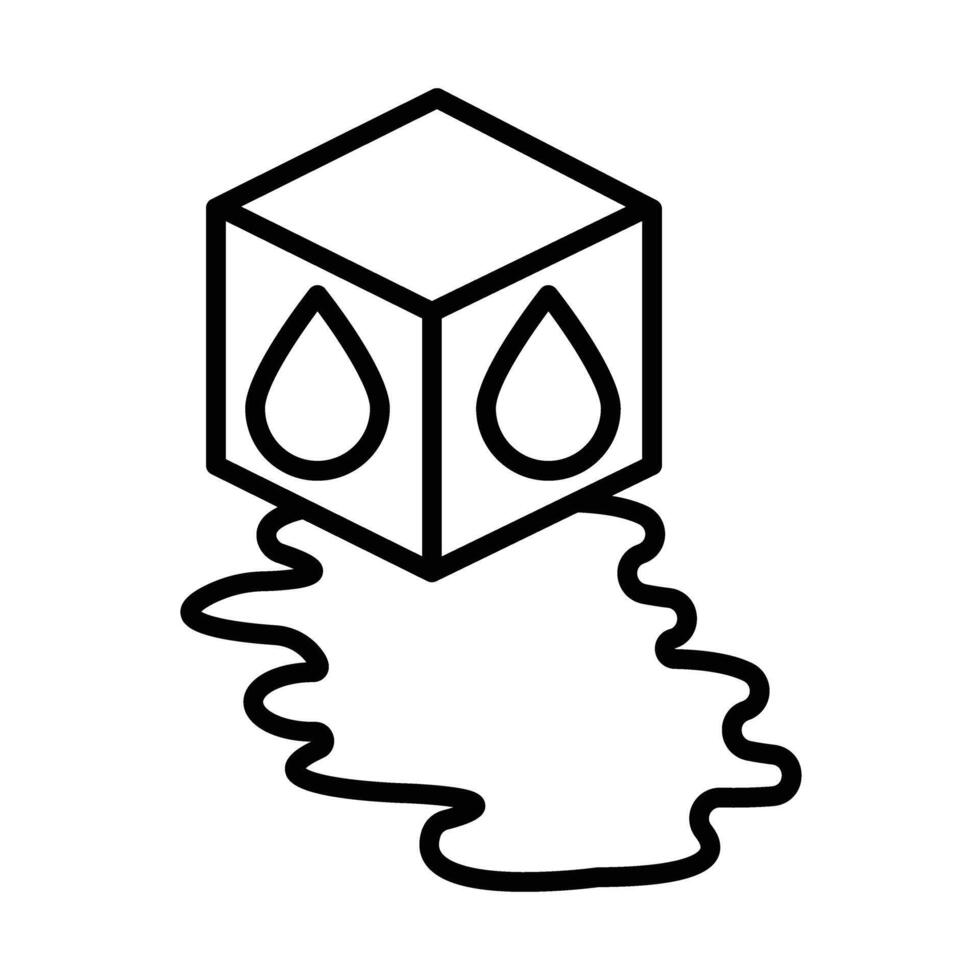 ghiaccio cubo linea icona design vettore