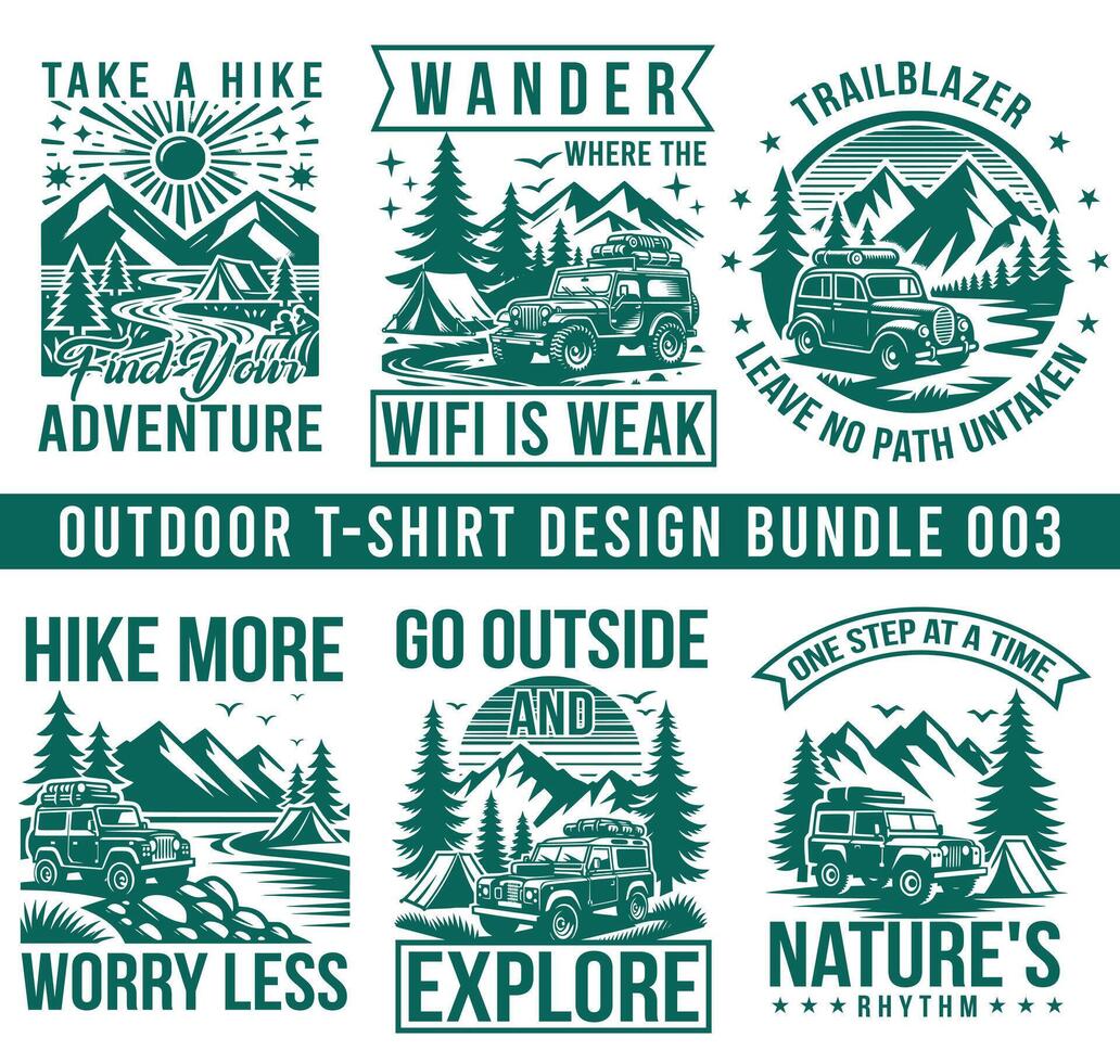 montagna escursioni a piedi campeggio maglietta design gruppi design vettore