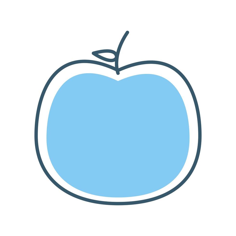 mela con un colore blu vettore