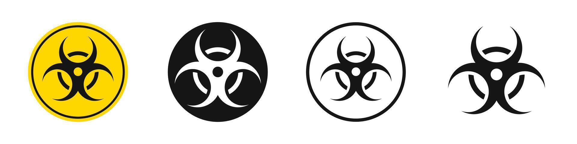 rischio biologico cartello. radiazione cartello. rischio biologico cartello. tossico cartello. Pericolo segni. vettore