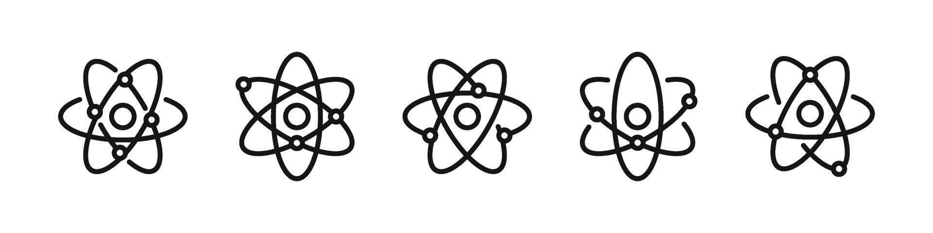 atomo icona impostare. atomico simboli. atomo vettore