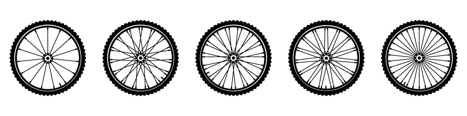 bicicletta ruote icona impostato di base semplice design vettore