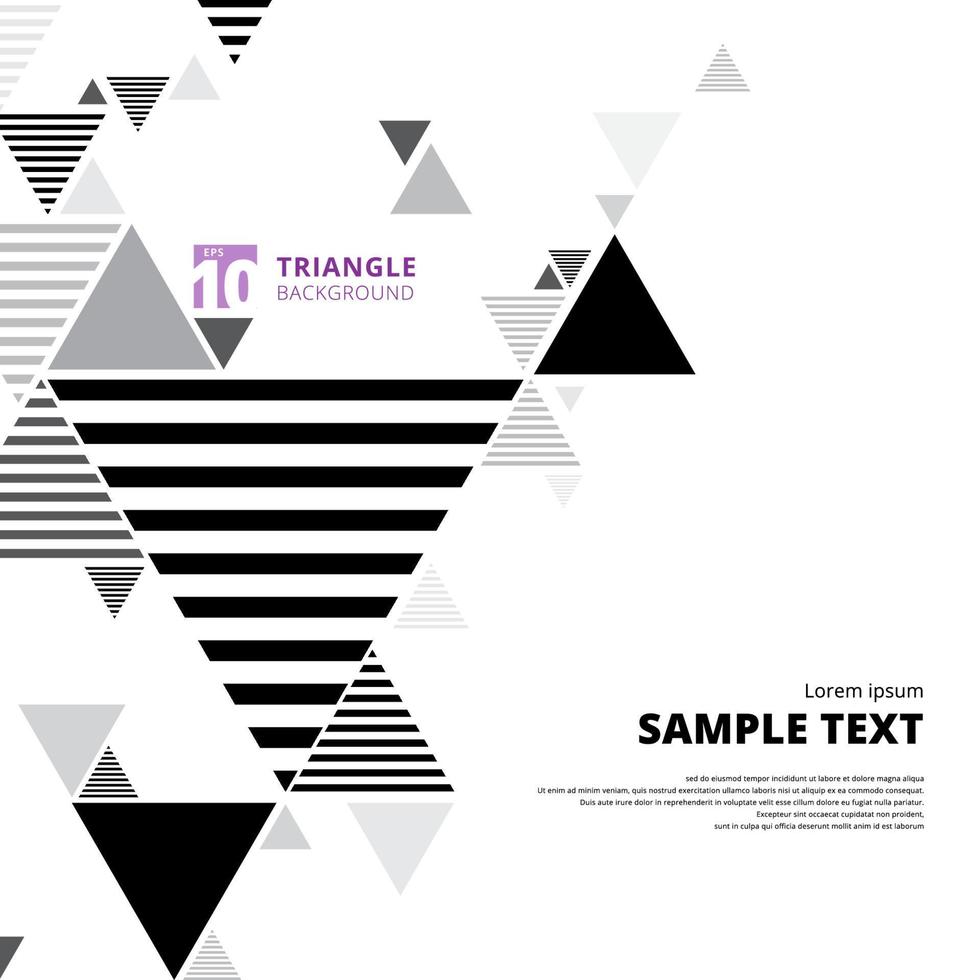 layout di composizione astratta triangolo nero e grigio su sfondo bianco vettore