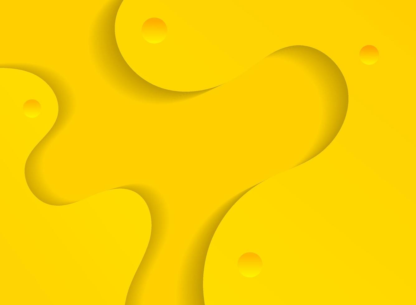 sfondo giallo 3d dinamico geometrico ondulato astratto. vettore