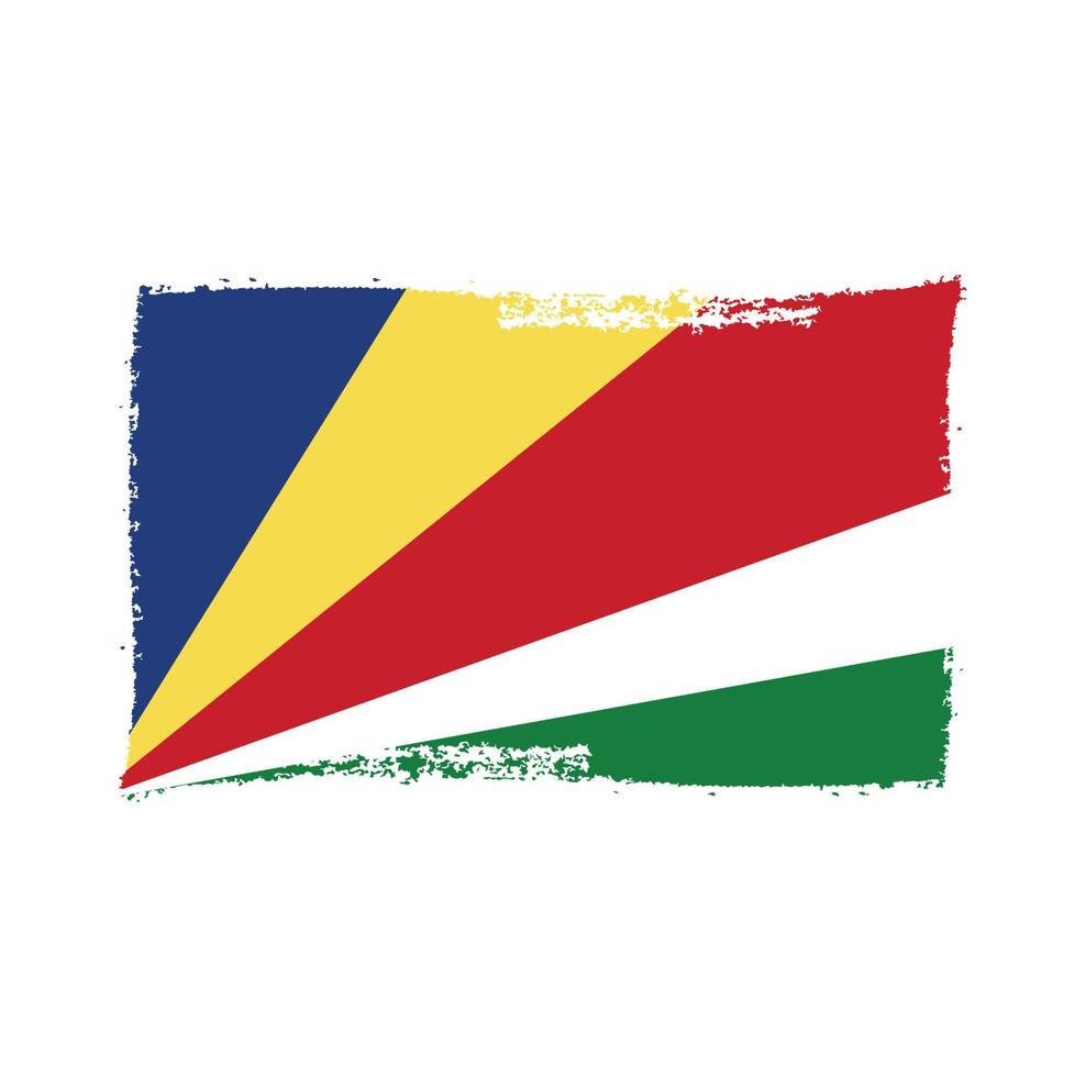 bandiera delle seychelles con pennello dipinto ad acquerello vettore