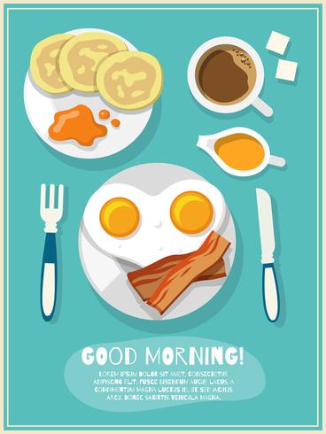 Poster icona di colazione vettore