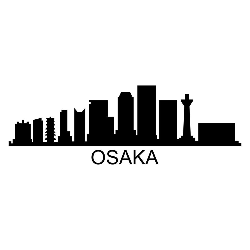 skyline di osaka su sfondo bianco vettore