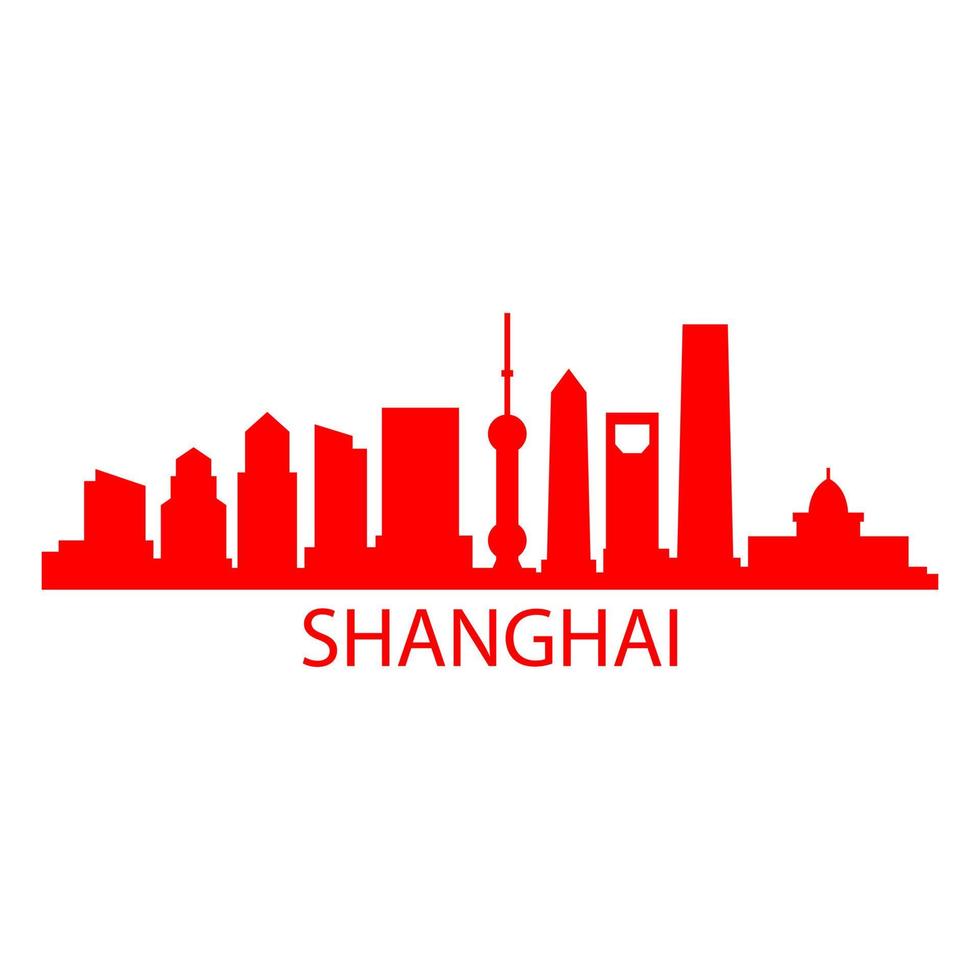 skyline di shanghai sullo sfondo vettore
