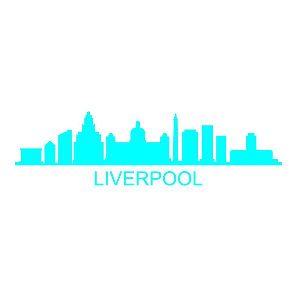 skyline di Liverpool su sfondo bianco vettore