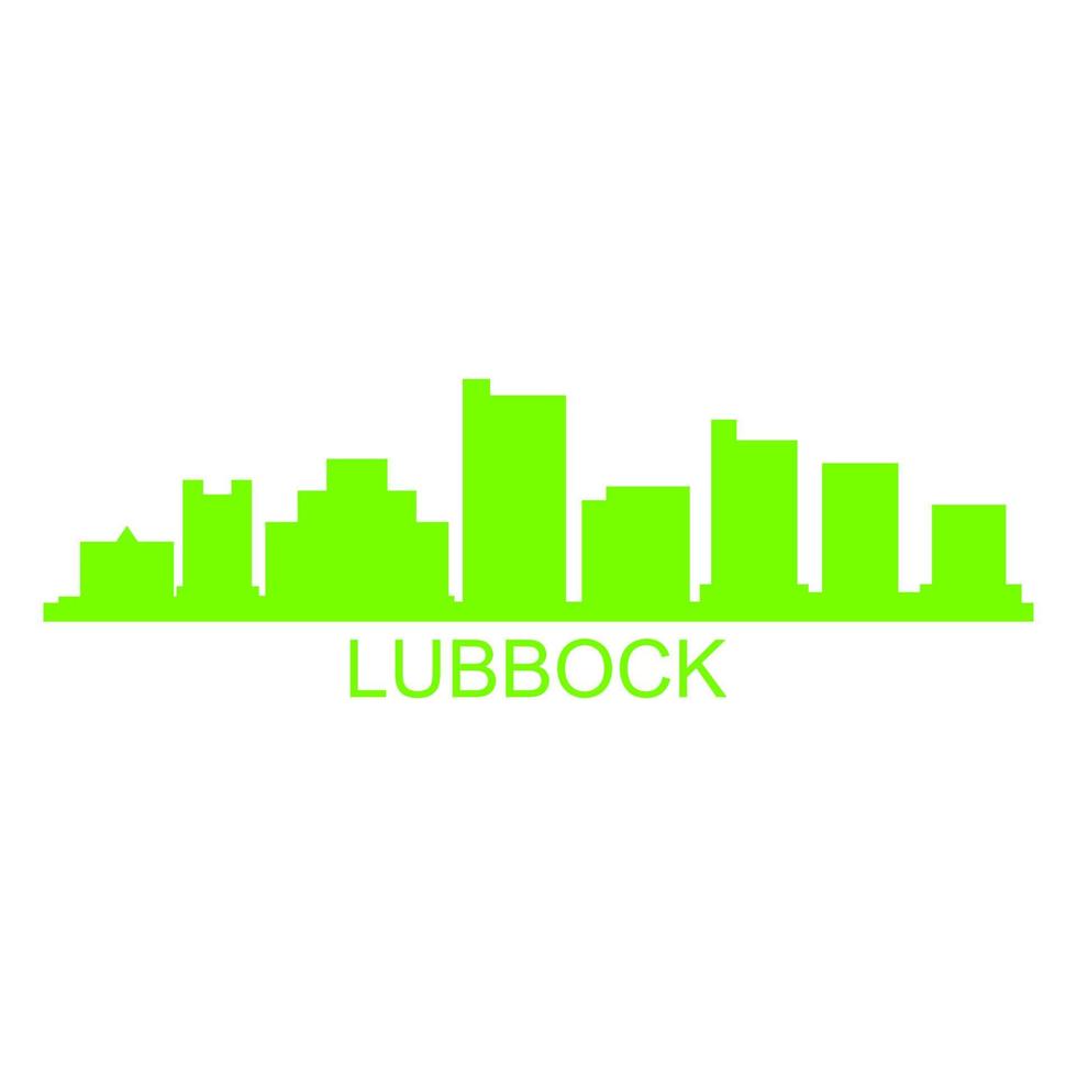 skyline di Lubbock su sfondo bianco vettore