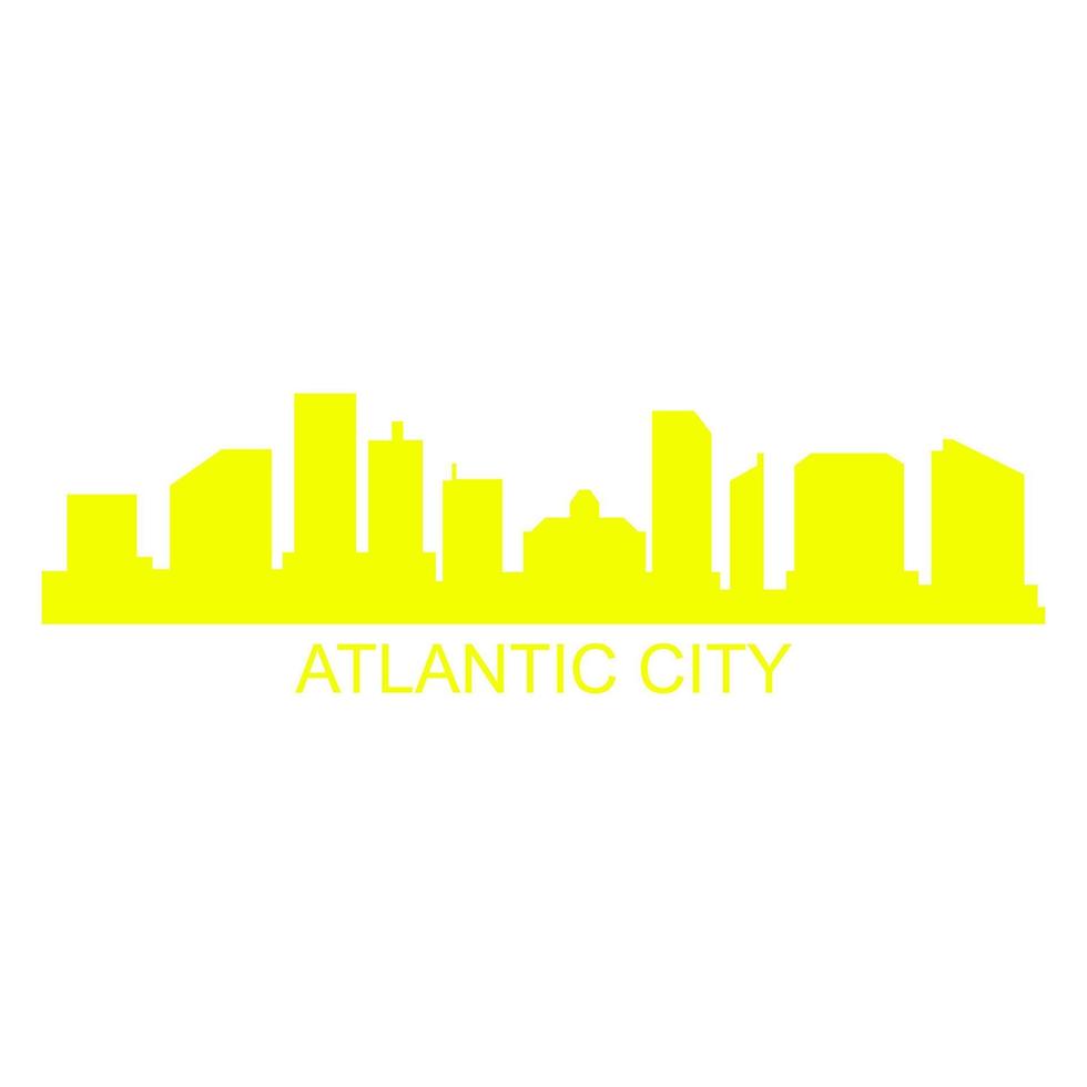 skyline della città atlantica su sfondo bianco vettore