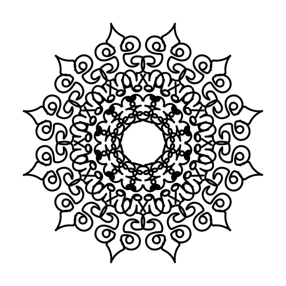 motivo circolare a forma di mandala per l'henné vettore