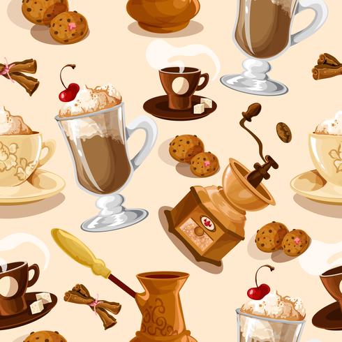 Seamless pattern di caffè vettore