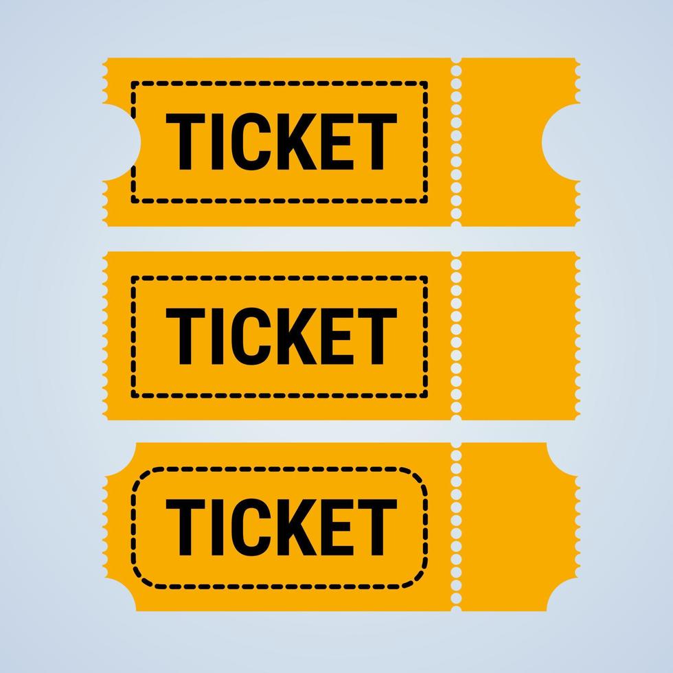 vettore del modello di biglietto. modello di progettazione del biglietto in colore giallo