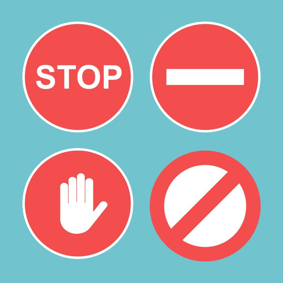 set di icone del segnale di stop. segnale di stop rosso isolato su sfondo trasparente vettore