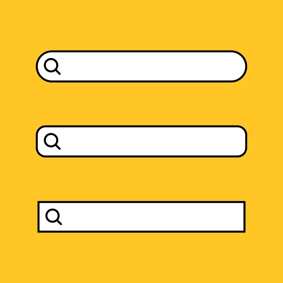 set di interfaccia della barra di ricerca per il modello di sito web. semplice modello di design piatto della barra di ricerca per l'interfaccia utente. vettore