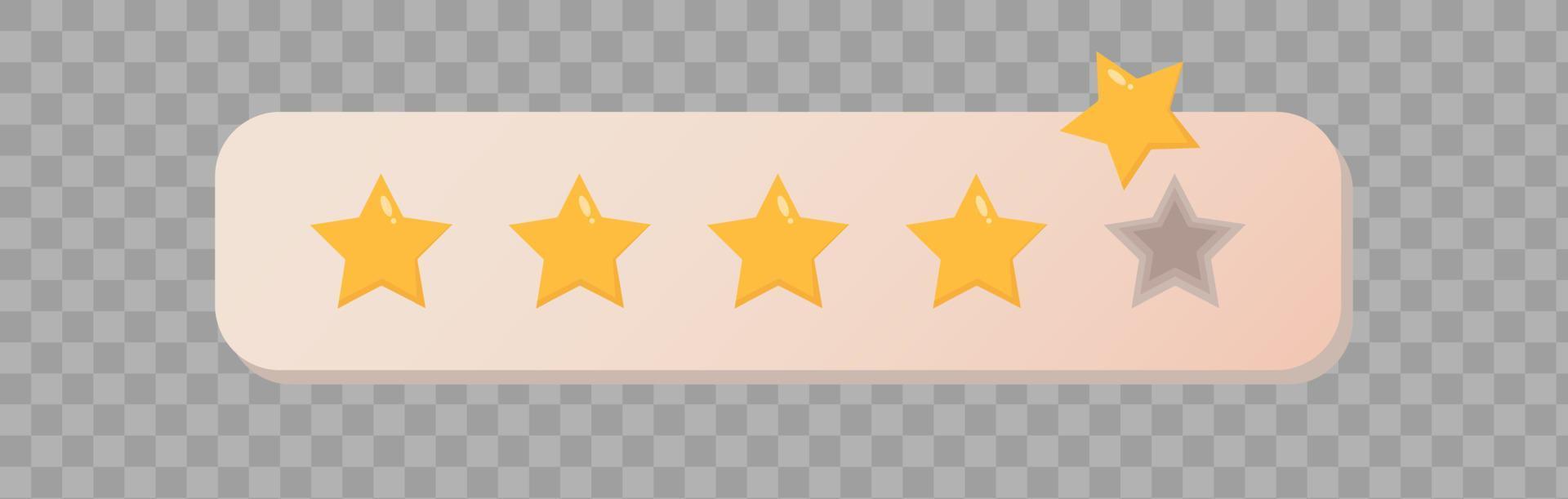 cinque stelle icona piatta recensione valutazione prodotto cliente per app e siti Web. illustrazioni del concetto di feedback dei clienti. vettore