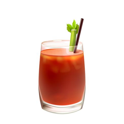 Bloody mary cocktail realistico vettore