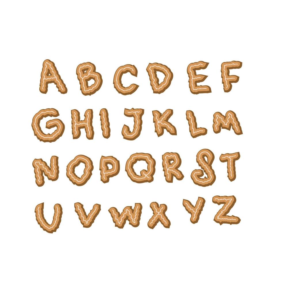 set di biscotti in stile alfabeto di lettere latine. vettore