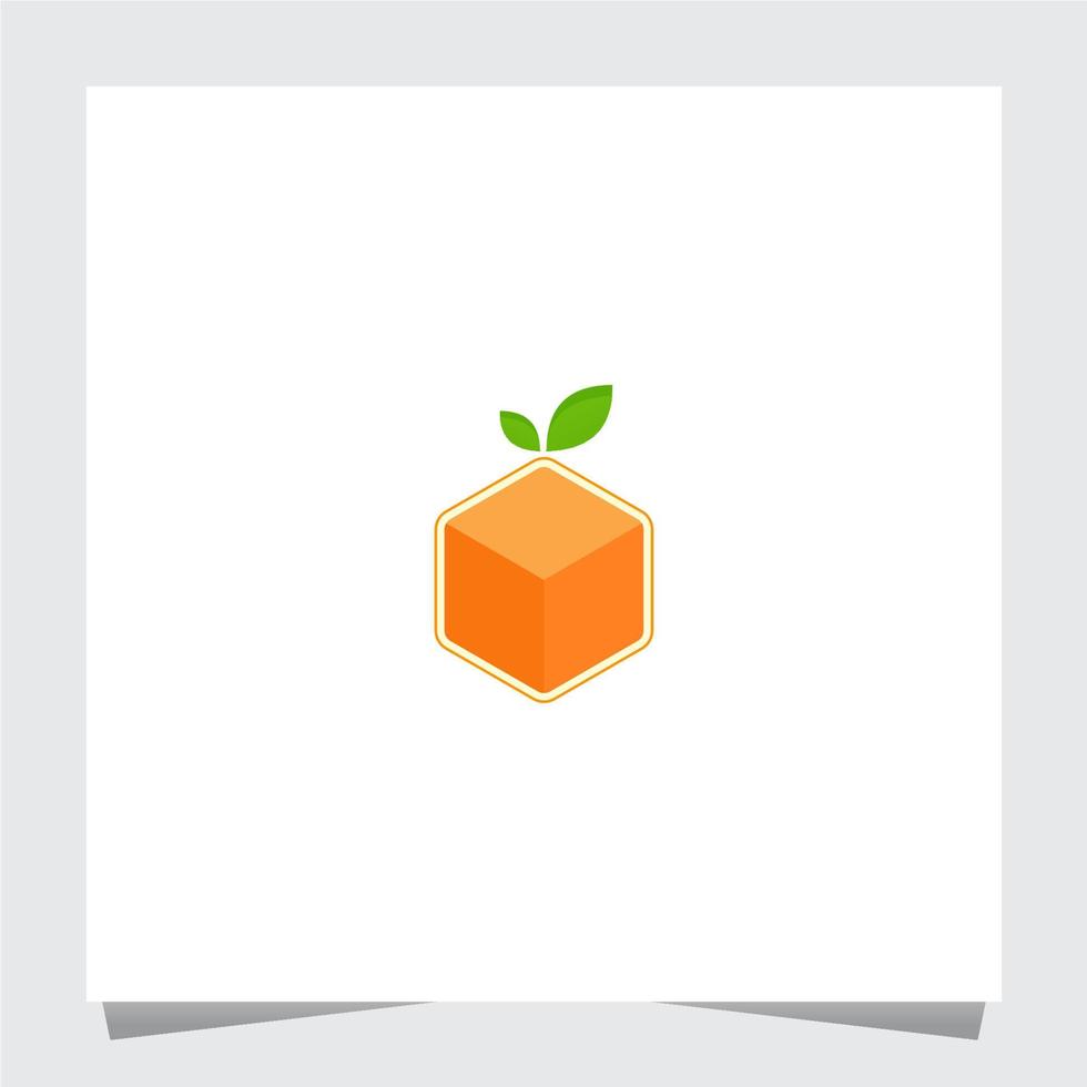 modello di ispirazione per il logo della frutta arancione digitale vettore
