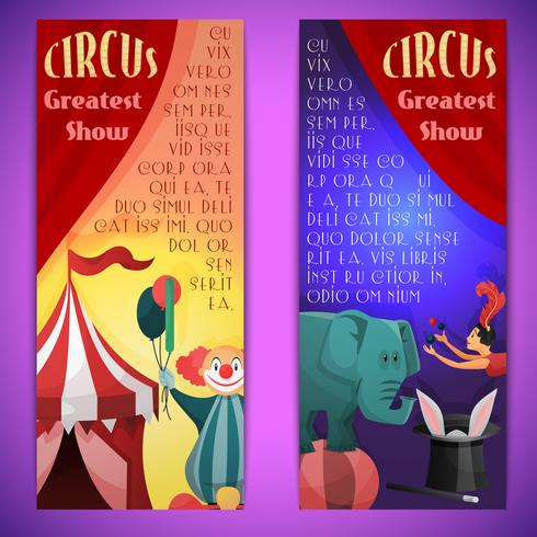 Banner di circo verticale vettore