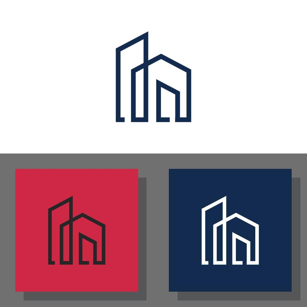 modello di progettazione del logo minimalista della costruzione di immobili vettore