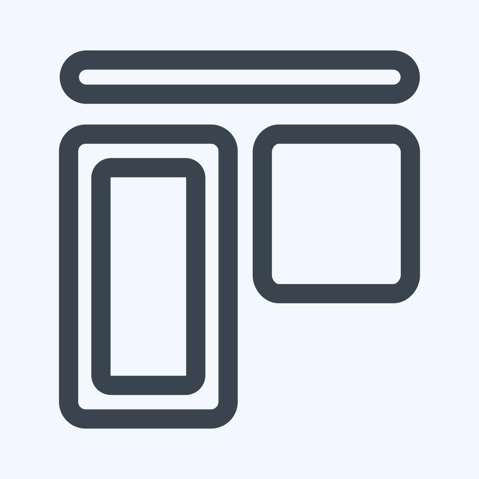 icona allineamento verticale stile linea superiore, illustrazione semplice, tratto modificabile vettore