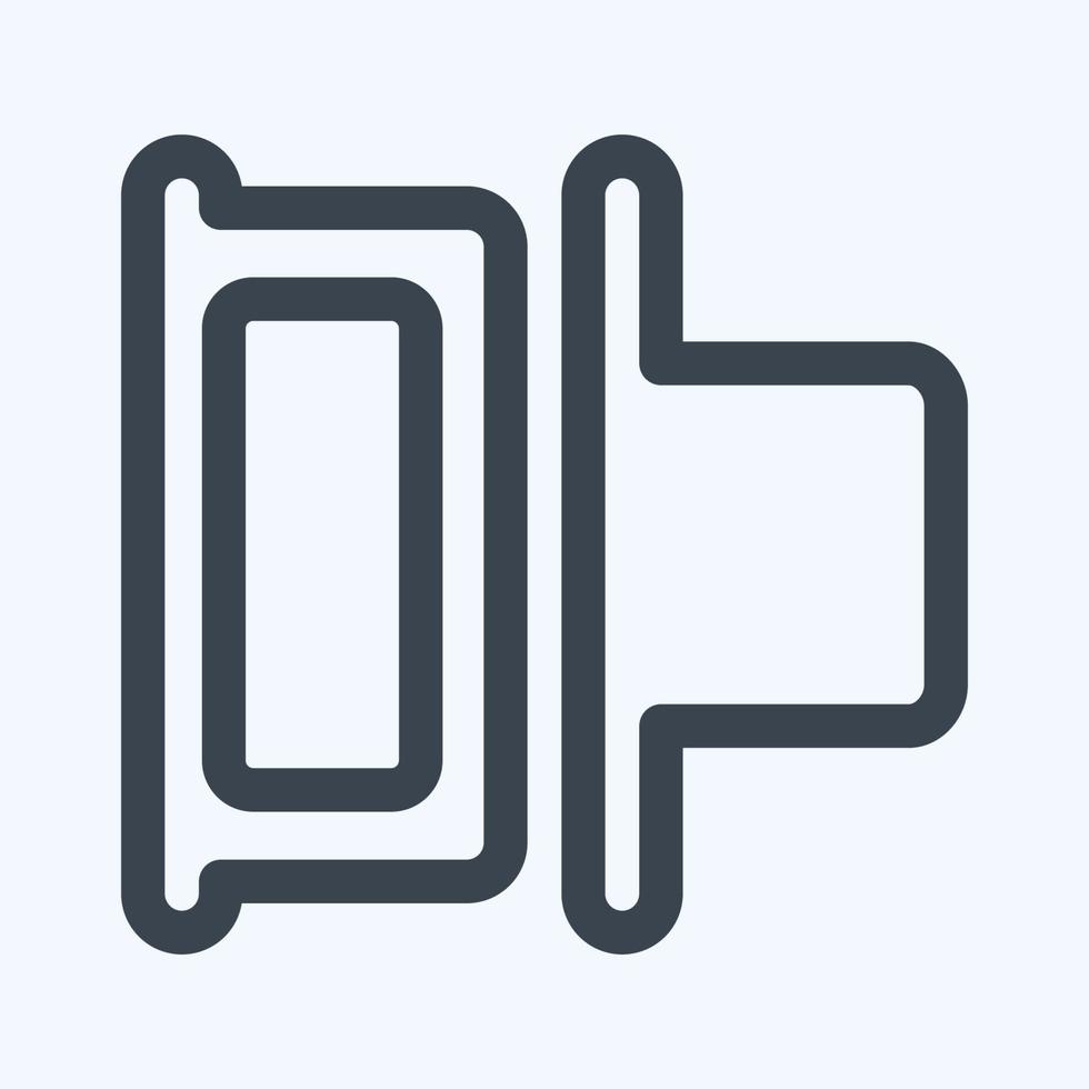 icona distribuzione orizzontale a sinistra - stile linea, illustrazione semplice, tratto modificabile vettore
