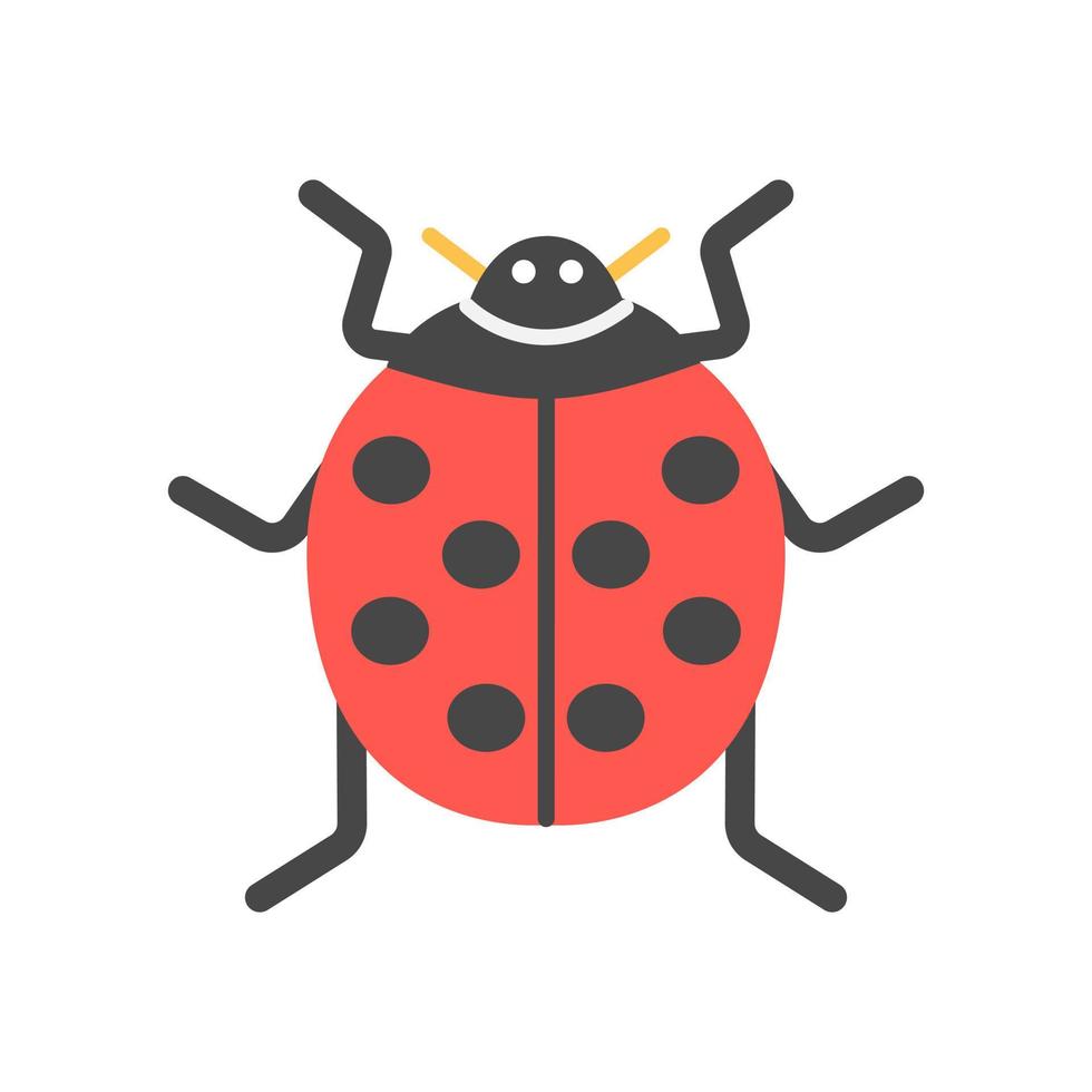 coccinella, scarabeo, illustrazione vettoriale in stile piatto