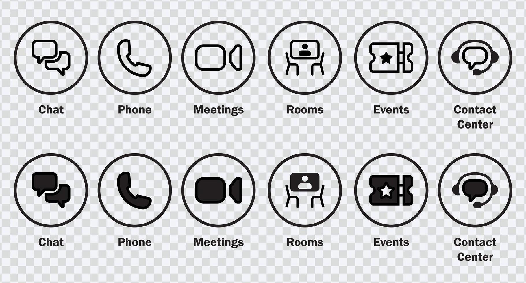 icone per vario incontro conferenze vettore