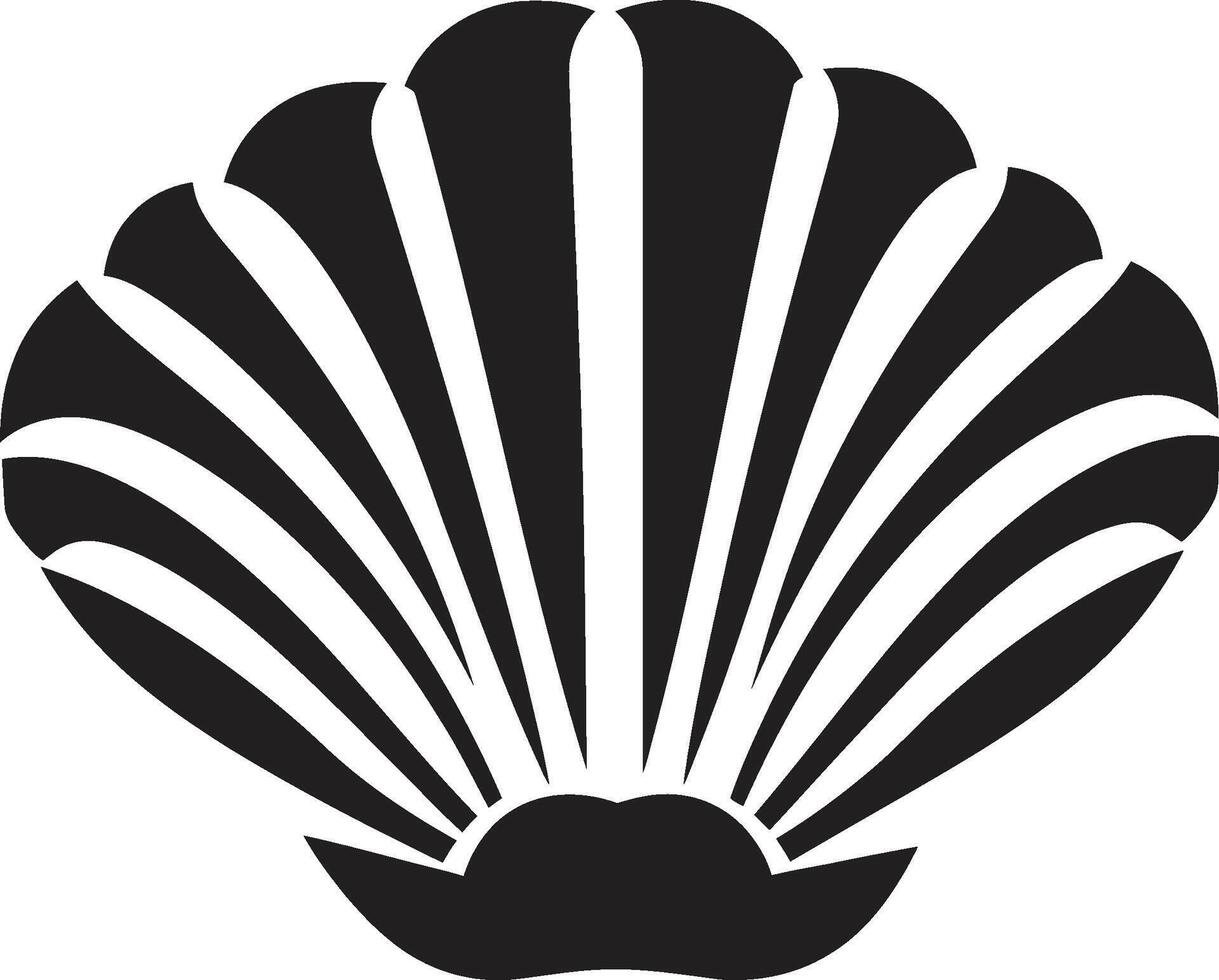 mollusco sinfonia dispiegato iconico emblema icona nautico fronzoli illuminato logo design vettore