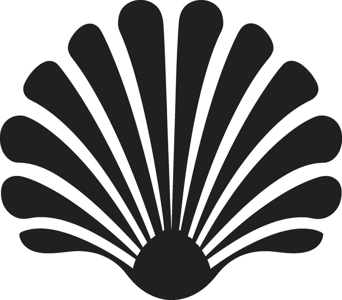 mollusco splendore dispiegato iconico emblema icona costiero tesori svelato logo design vettore