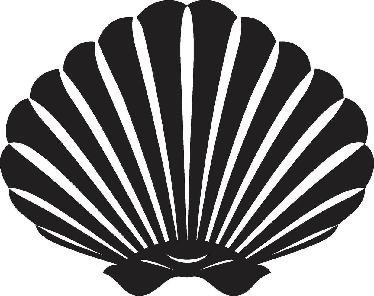 mollusco serenata dispiegato iconico emblema icona fondale marino gemme rivelato logo design vettore