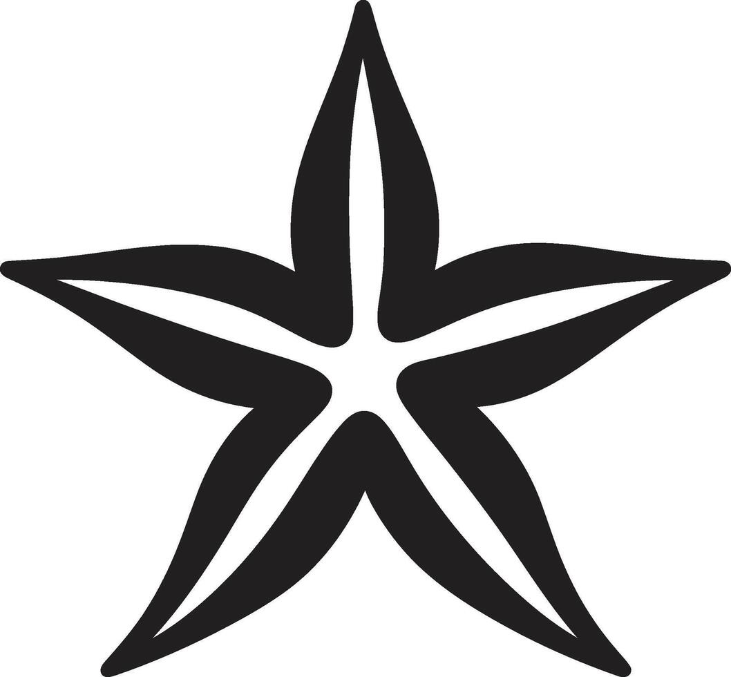 stellato simbolo stella marina logo marchio fondale marino gioiello nero stella marina design vettore